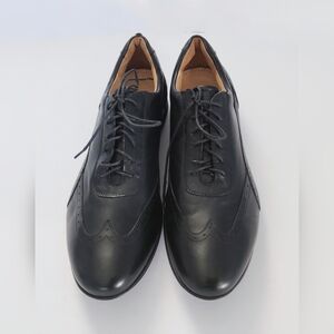 NWOT. Paul Fredrick Men's Black Italian Made Leather Shoes. 9M.